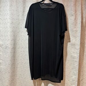 Oversized Black Mesh T-Shirt Dress